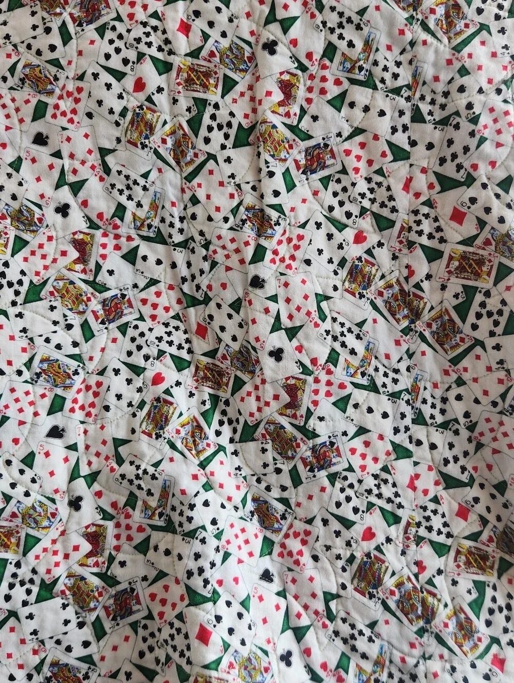 HANDMADE Patchwork Quilt Throw 40 x 50 Face Card Backing Geometric Cotton